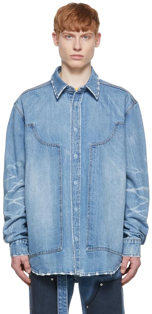 We11done Blue Paneled Denim Jacket 1