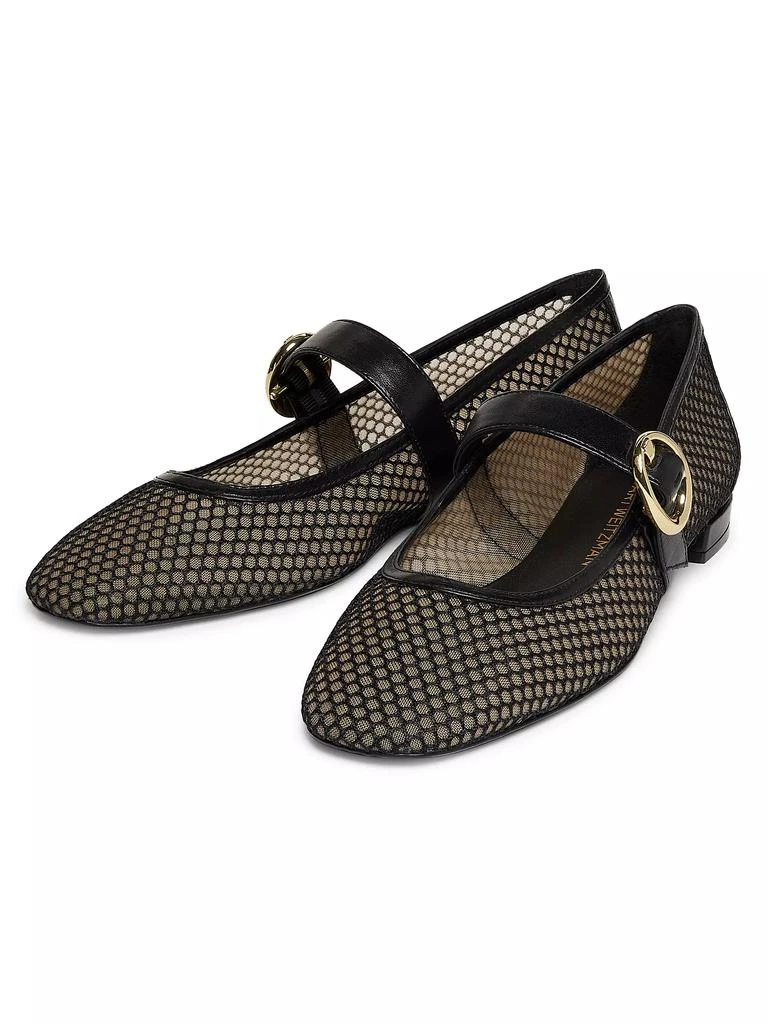 Stuart Weitzman Arabella Mesh & Leather Mary Janes 2