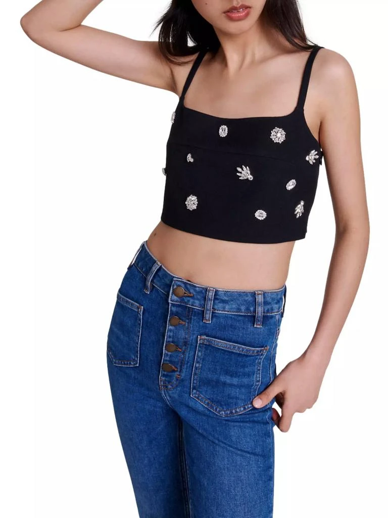 Maje Diamanté Crop Top 2