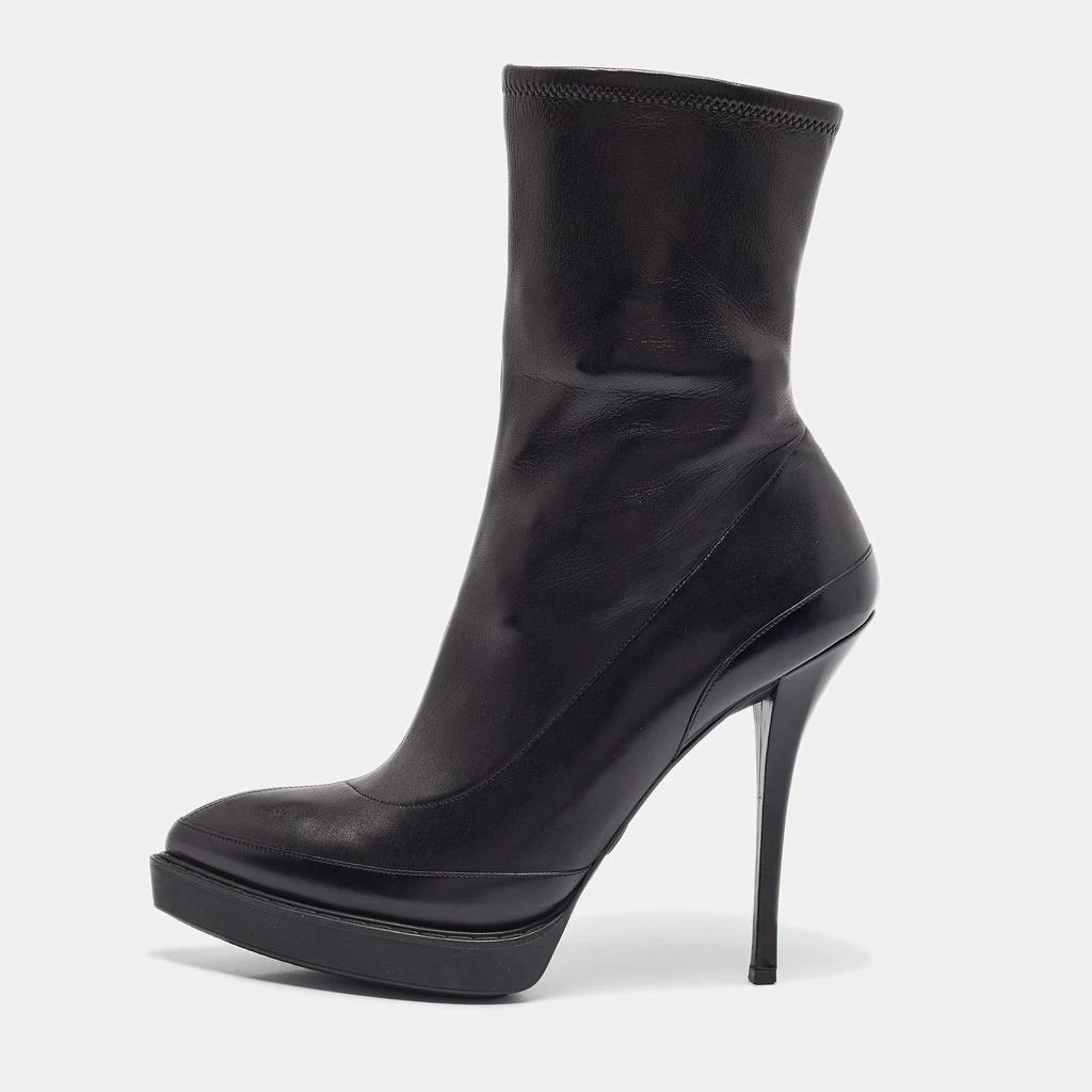 Gucci Gucci Black Leather Wimbledon Platform Ankle Boots Size 38.5 1