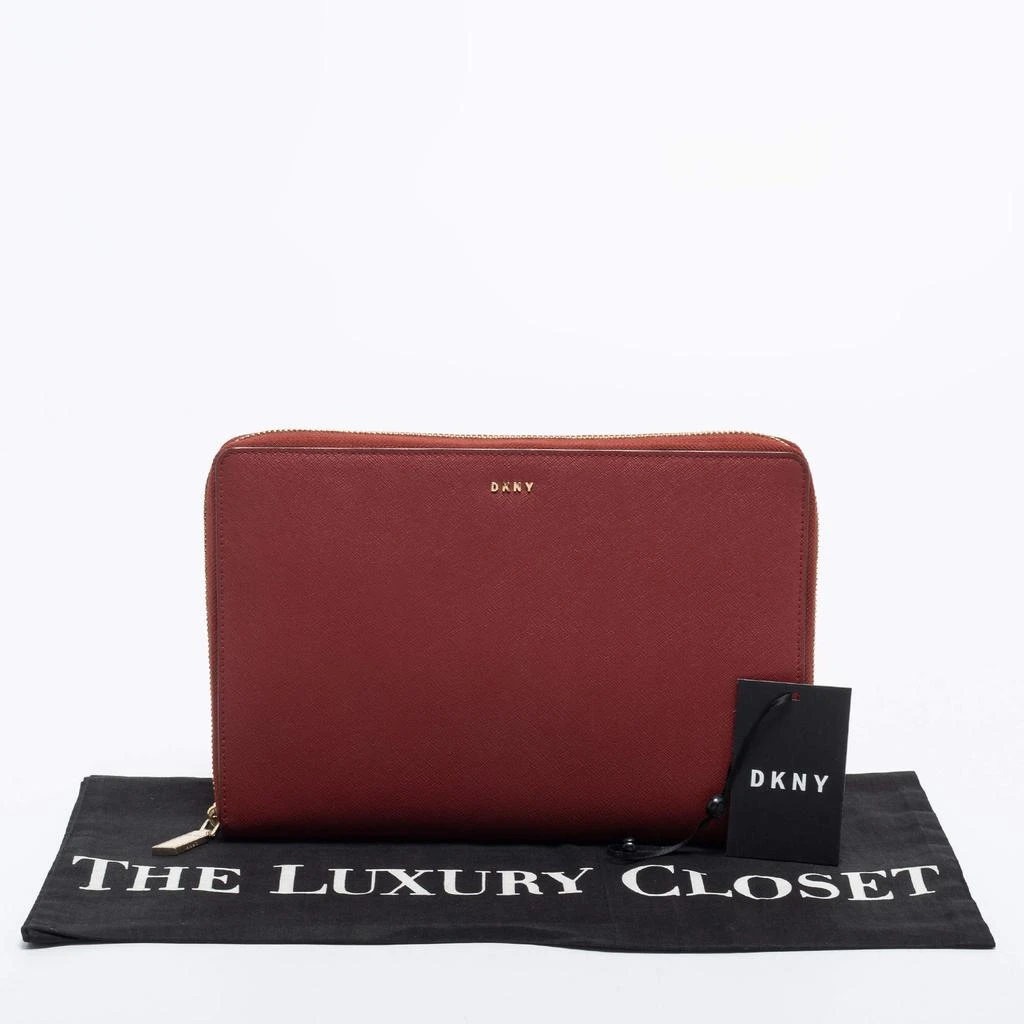 DKNY DKNY Red Leather Large Bryant Zip Around Clutch 11