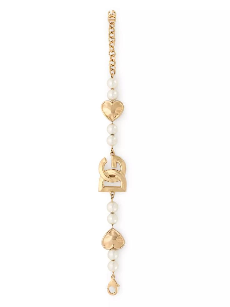 Dolce & Gabbana Goldtone &amp; Imitation Pearl Monogram Bracelet 3