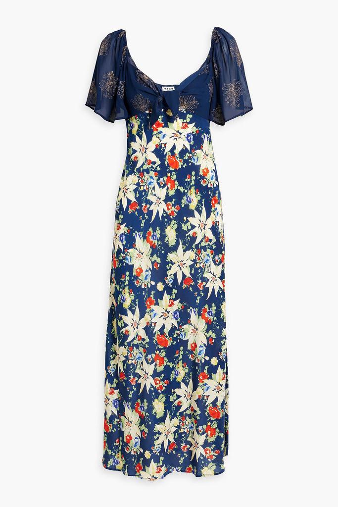 Rixo Paltrow glittered chiffon and floral-print silk-crepe maxi dress