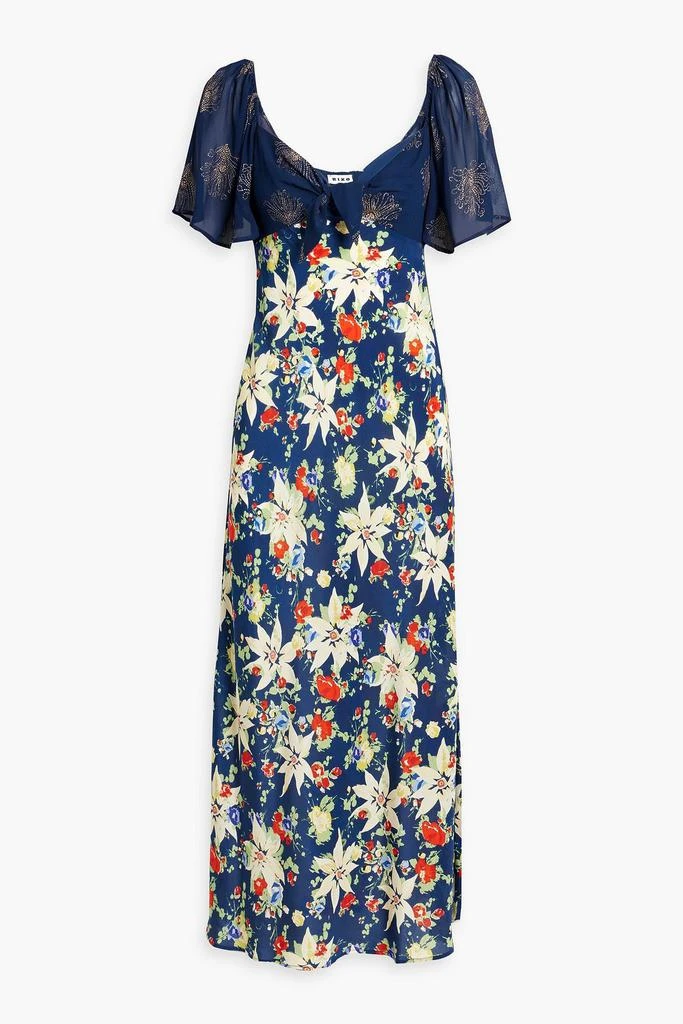 RIXO Paltrow glittered chiffon and floral-print silk-crepe maxi dress 1