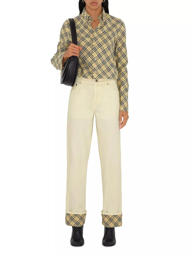 Burberry Check Mid-Rise Straight-Leg Jeans 2
