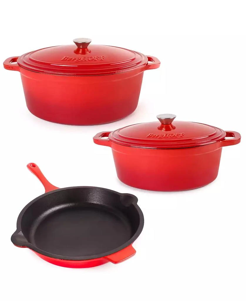 BergHOFF Neo 5pc Cast Iron Oval Dutch Oven Set with 10" Fry Pan, 5qt. 
8qt.