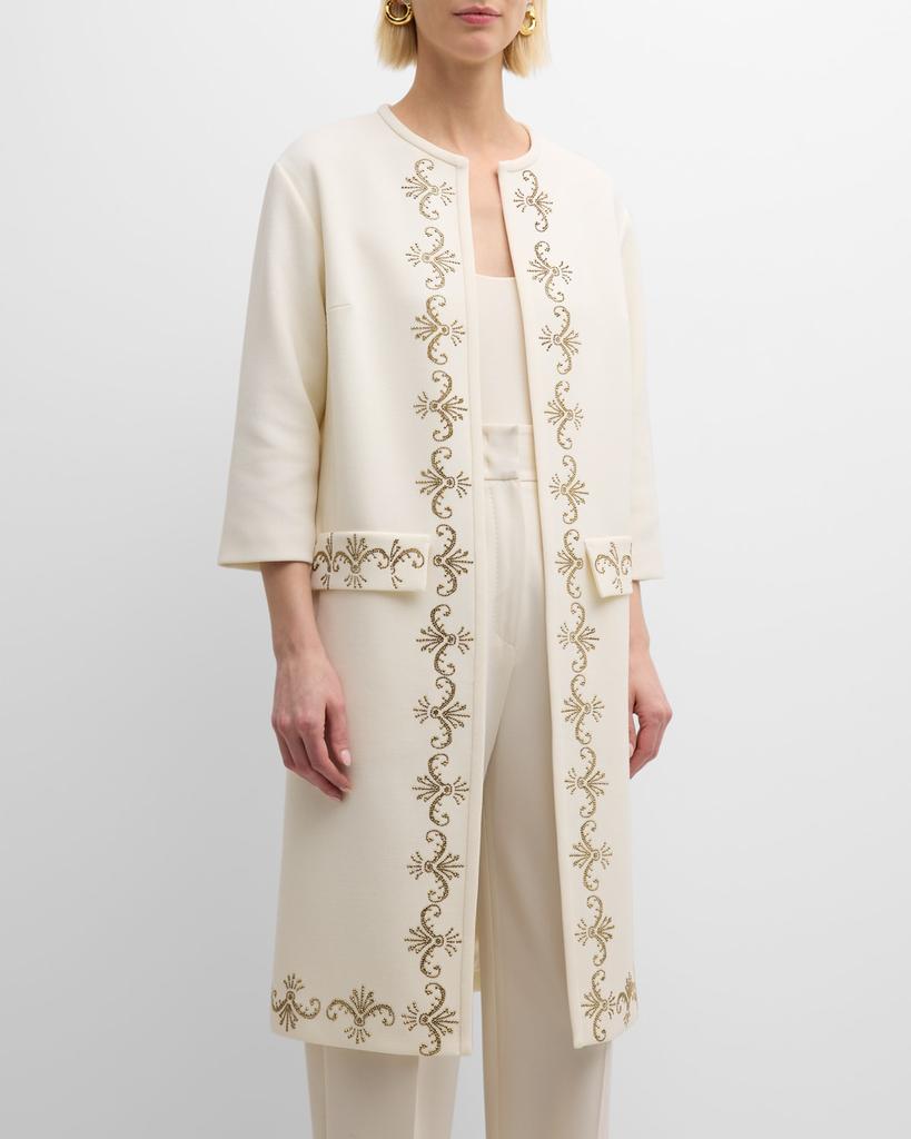 Libertine Eisenhower Embellished Open Duster Coat