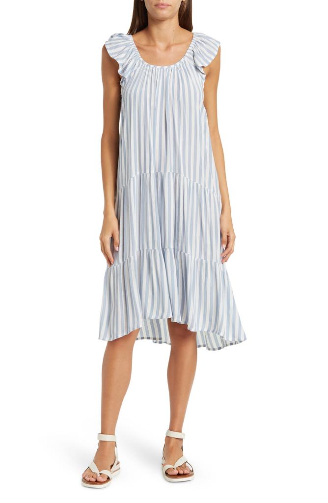 BOHO ME Stripe Tiered Cover-Up Dress
