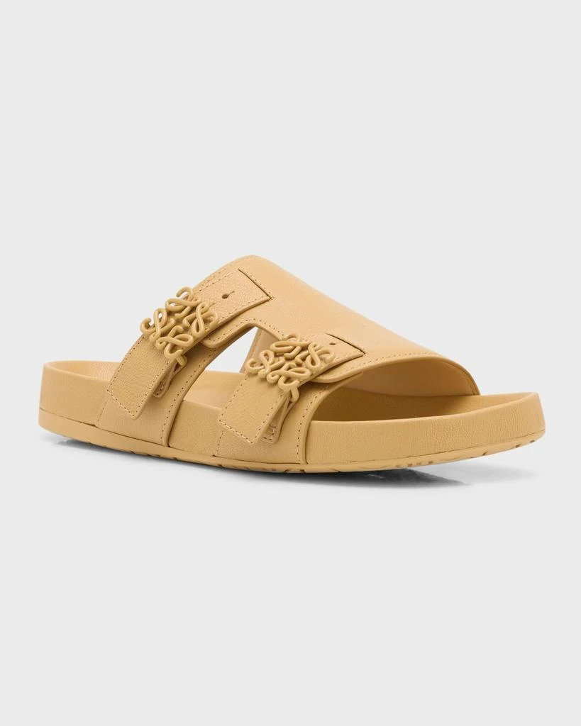 Loewe Ease Leather Dual-Buckle Slide Sandals 3