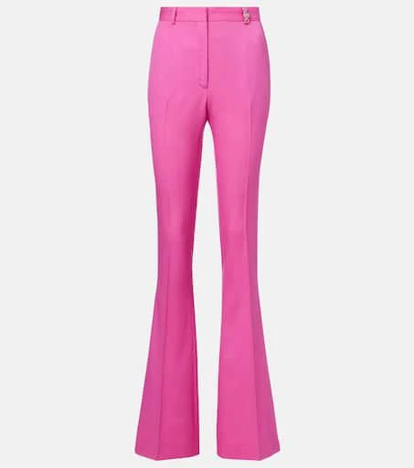 Versace Embellished high-rise wool flared pants 1