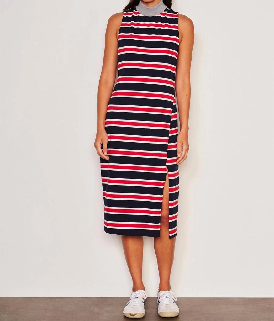 Sundry Sundry - Stripe Mock Neck Dress 1