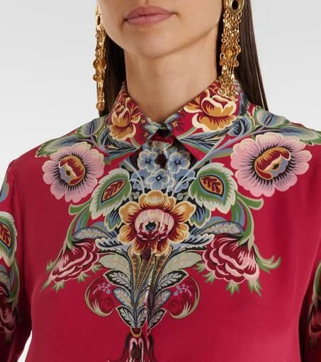 ETRO Floral silk crêpe shirt 4