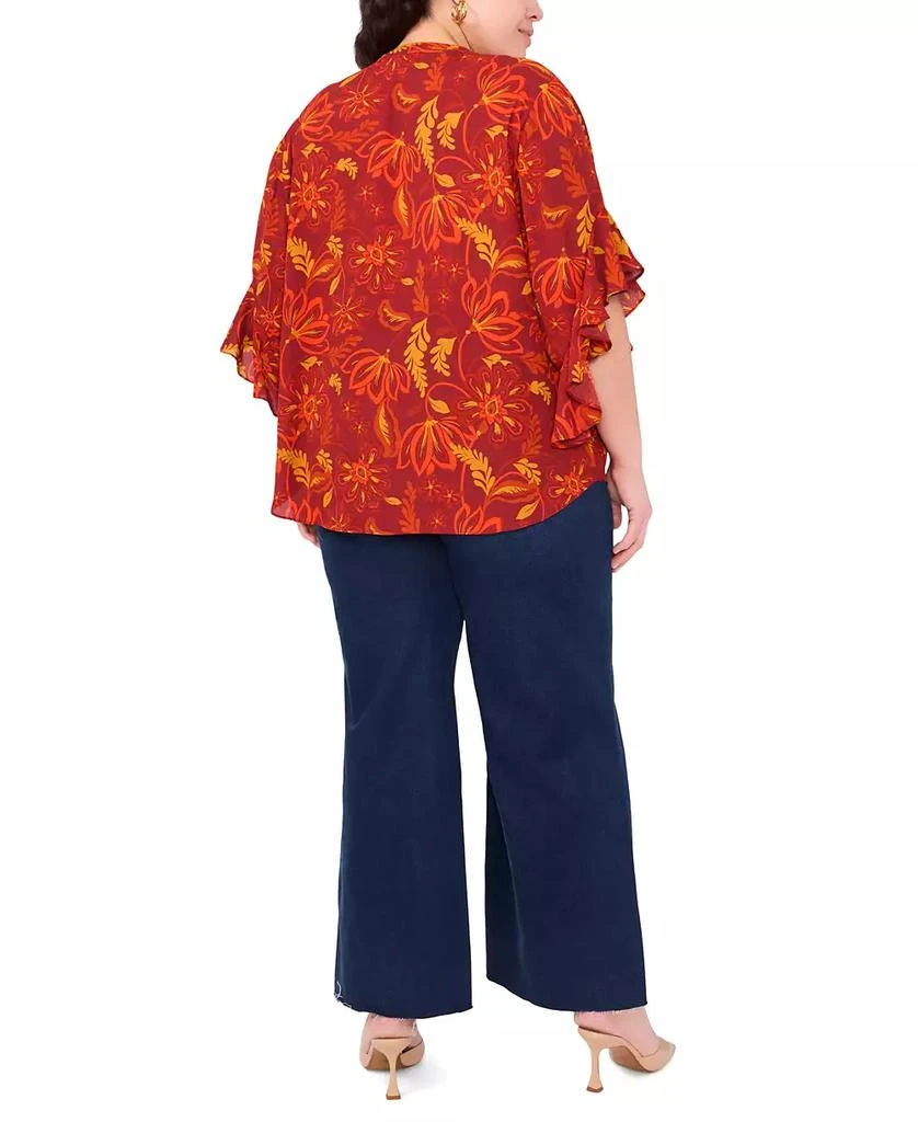 Vince Camuto Plus Size Split-Neck Ruffle-Cuff Blouse 4