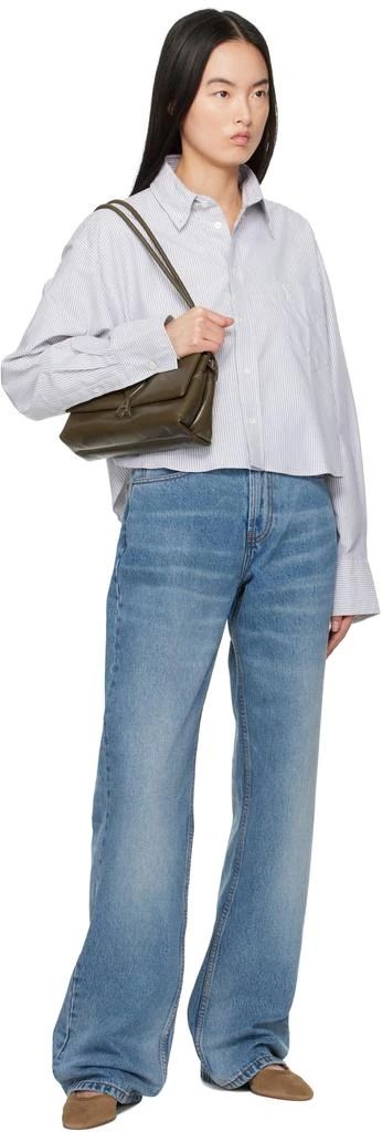 AMI Blue Cotton Large Fit Jeans 4