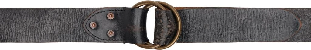 RRL Black Leather Double–O-Ring Belt 1