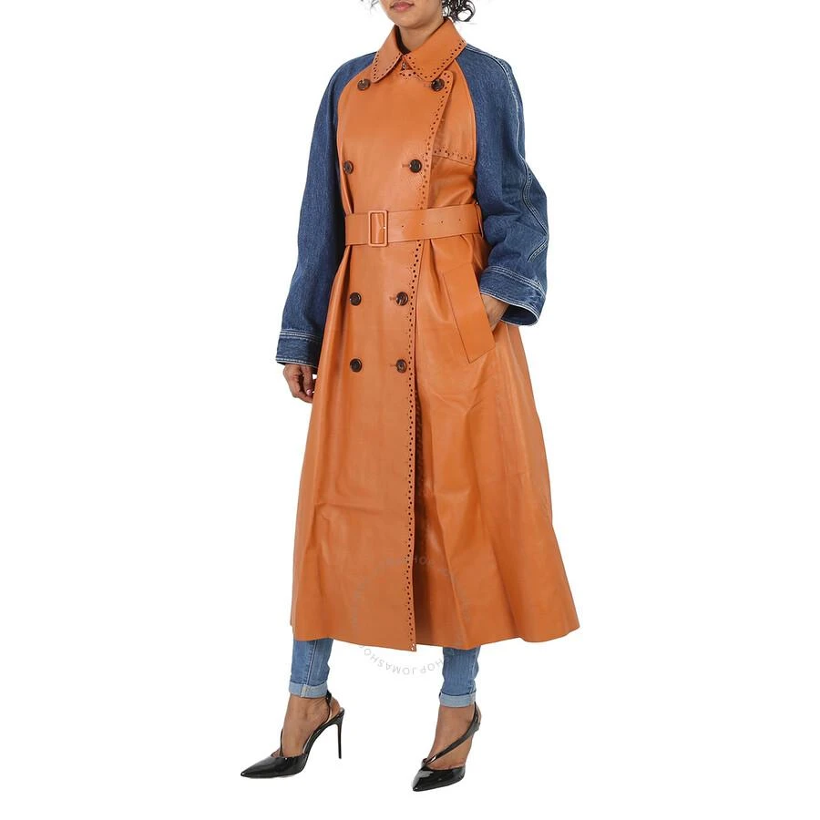 Chloé Ladies Orange / Blue Double-Breasted Trench Coat 3
