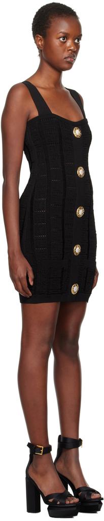 Balmain Black Jacquard Minidress