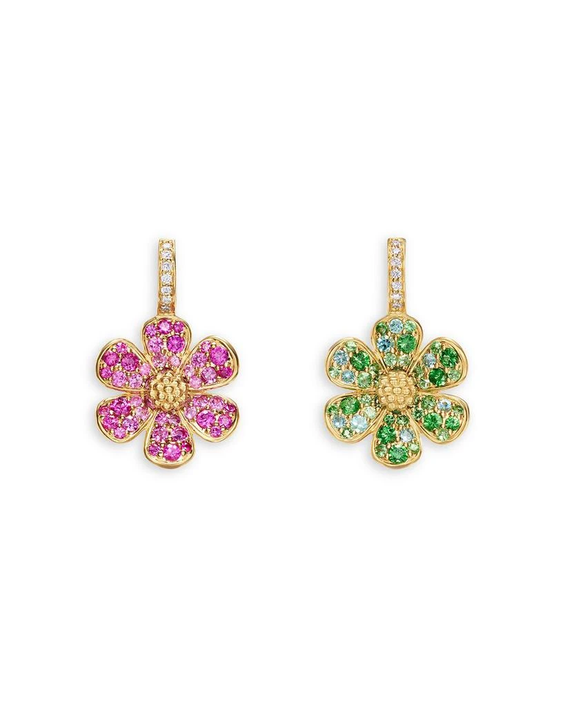 Temple St. Clair 18K Yellow Gold Butterfly Multi-Gemstone & Diamond Mismatch Flower Drop Earrings 1