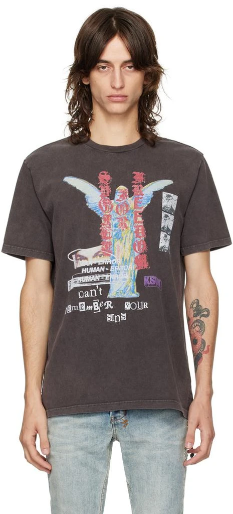 Ksubi Brown Crewneck Sinners Kash T-Shirt 1