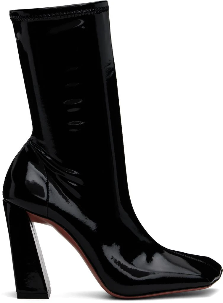 Amina Muaddi Black Marine Stretch Boots 1