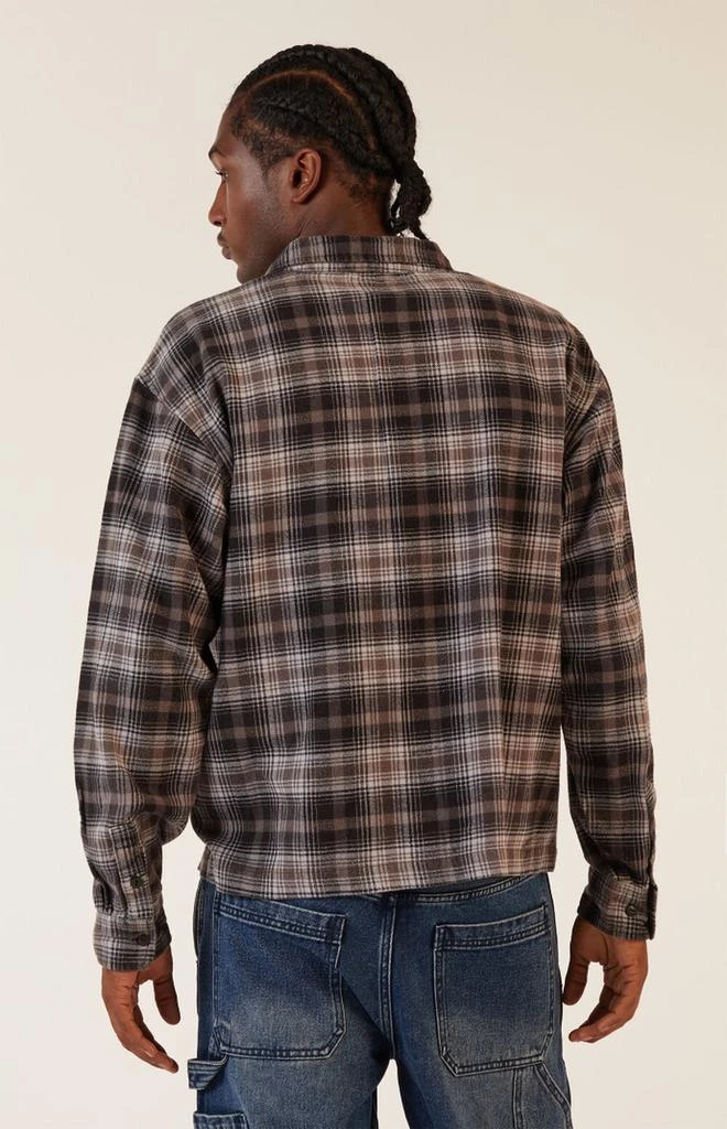 PacSun Gray Washed Flannel Shirt 3