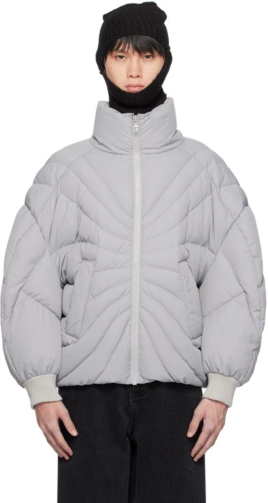 Chen Peng Gray Grand Rose Down Jacket 1