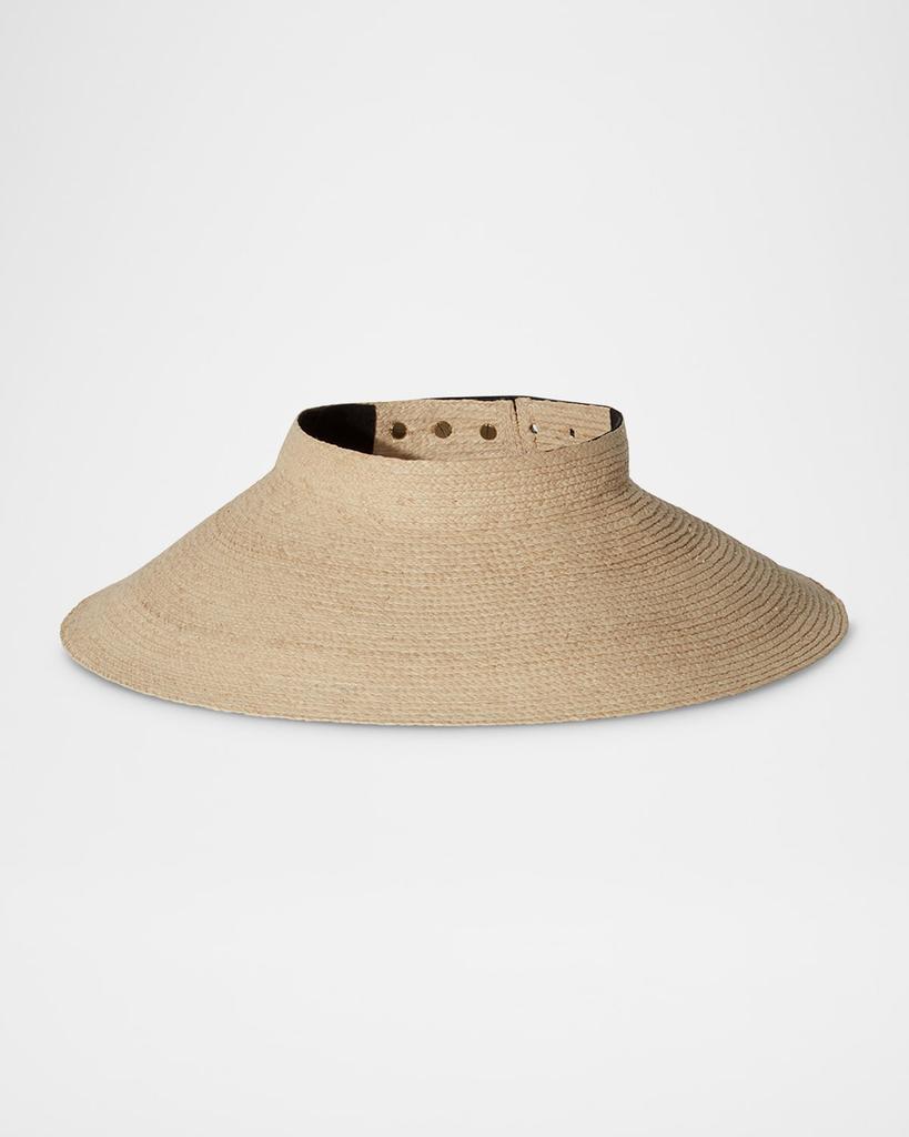 Janessa Leone Birdie Wide-Brimmed Raffia Visor
