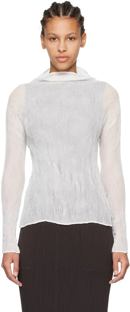 Issey Miyake White Twist Turtleneck 1