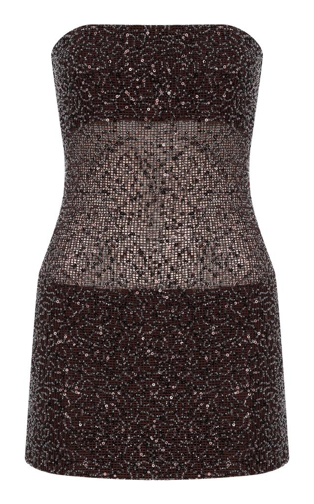 ILA ILA. - Lisa Sequined Mini Dress - Brown - EU 38 - Moda Operandi