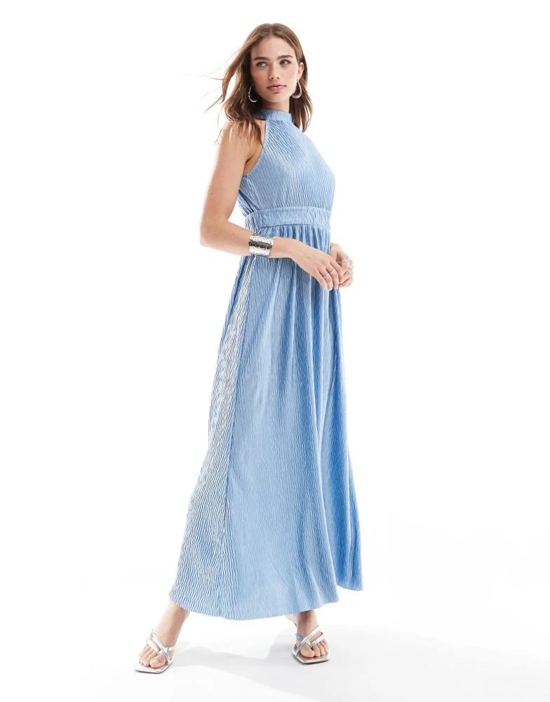 Y.A.S. YAS halterneck maxi dress in alaskan blue - MBLUE 1