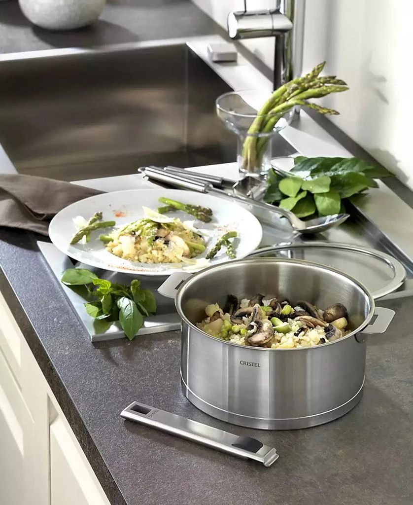 Cristel Stainless Steel 1 Quart Strate Saucepan with Lid 6