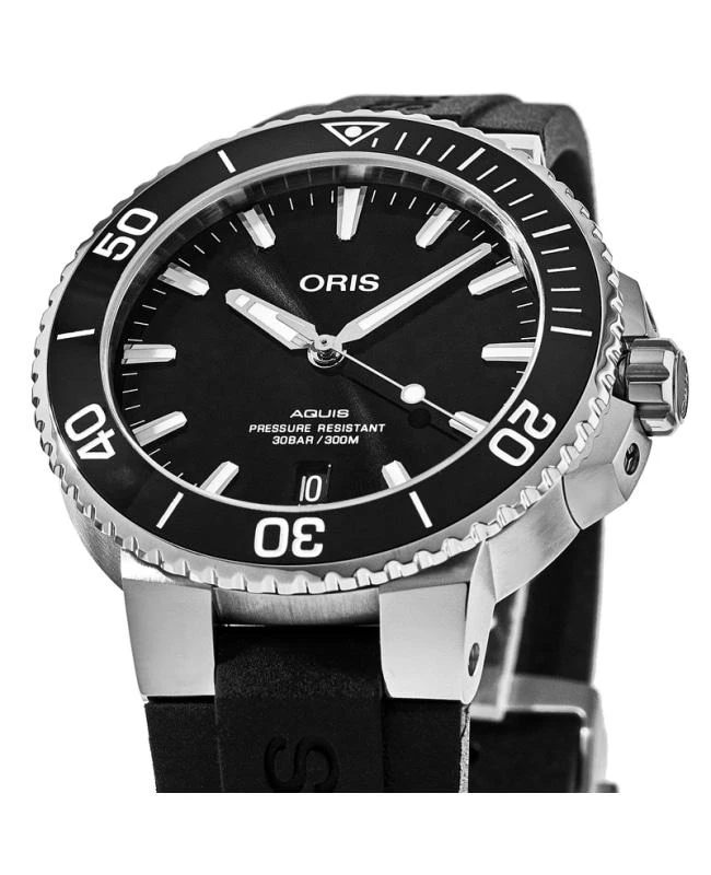 Oris Oris Aquis Date Automatic Black Dial Rubber Strap Men's Watch 01 733 7730 4154-07 4 24 64EB 2