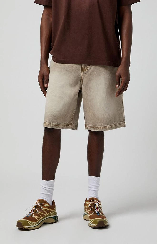 PacSun Khaki Baggy Denim Shorts 3