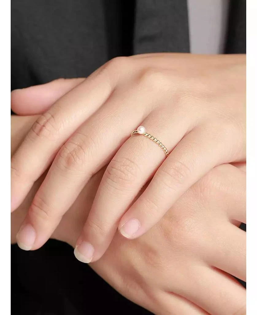 DEVATA Freshwater Pearl Beaded Ball Ring in 14K Gold, Size 8, approx. 1.1 grams. 2