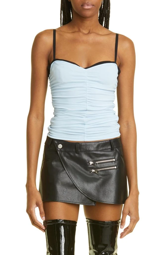 Miaou Renzo Ruched Mesh Tube Top 1