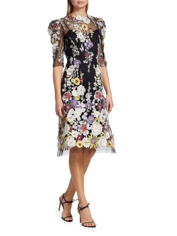 Teri Jon Embroidered Floral Cocktail Dress 3