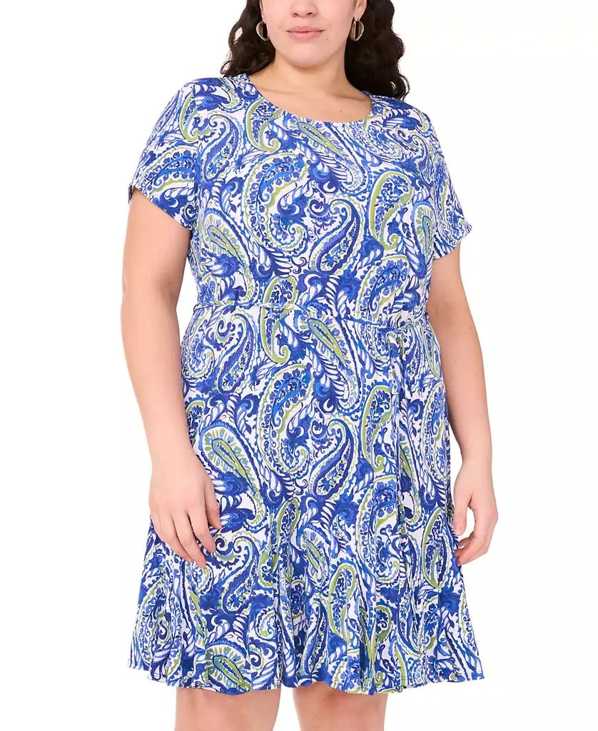 MSK Plus Size Printed Round-Neck Short-Sleeve Dress 2