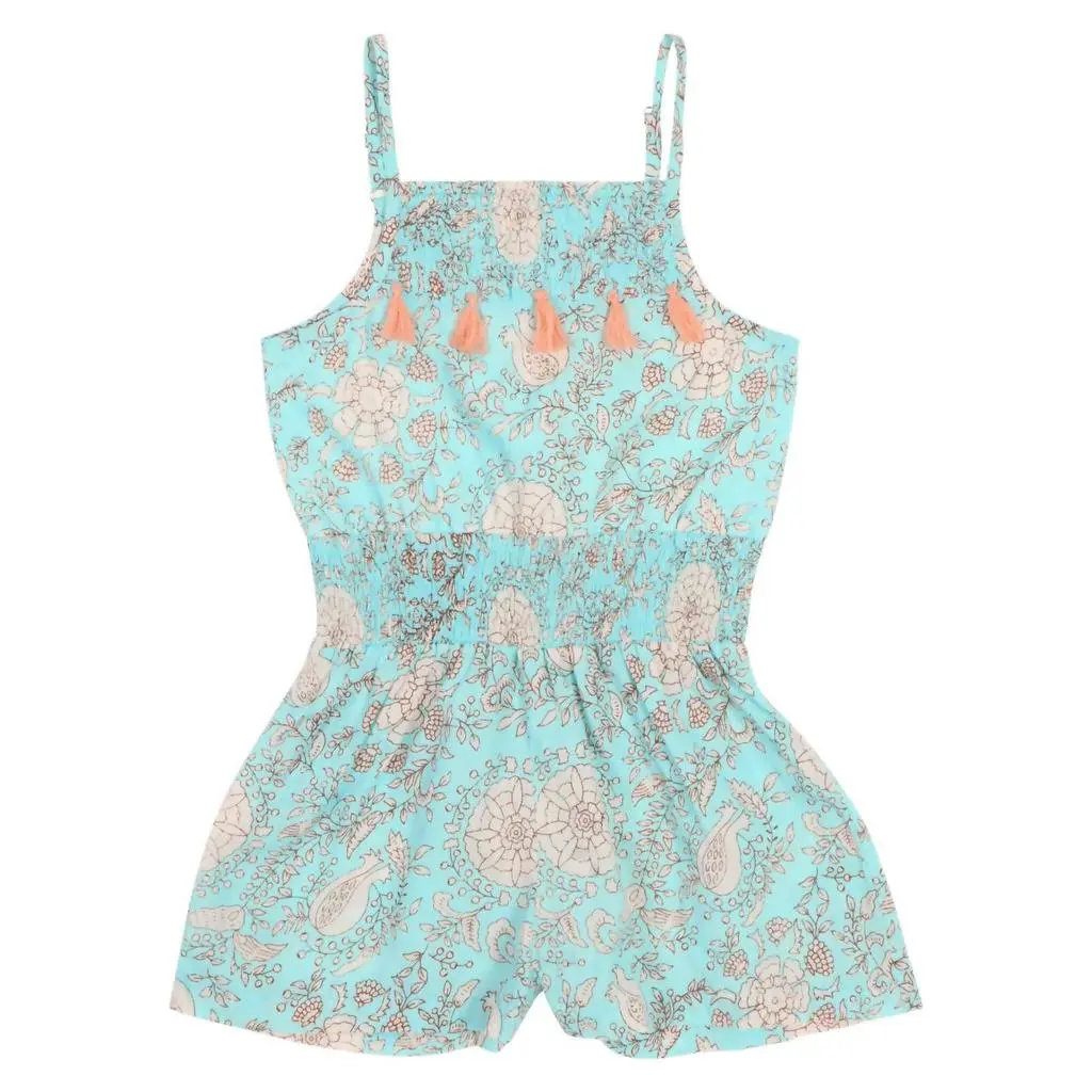 POPPET & FOX Girl's Tassel Romper In Multi