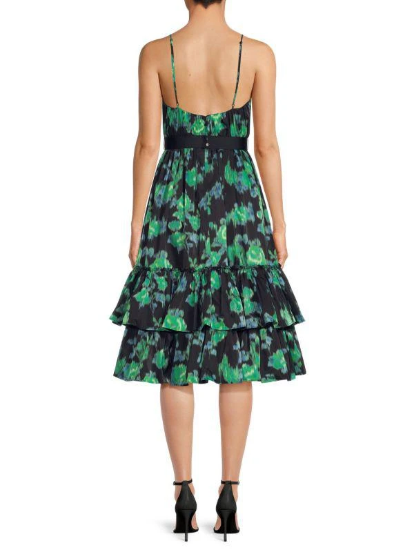 Zac Posen Ikat Taffeta Midi Cocktail Dress 2