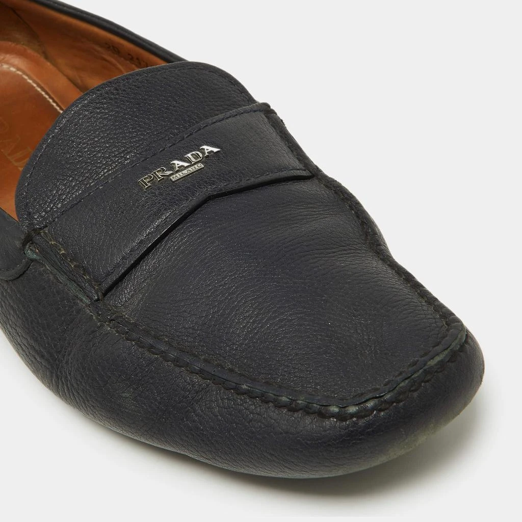 Prada Prada Blue Leather Slip On Loafers Size 46 7