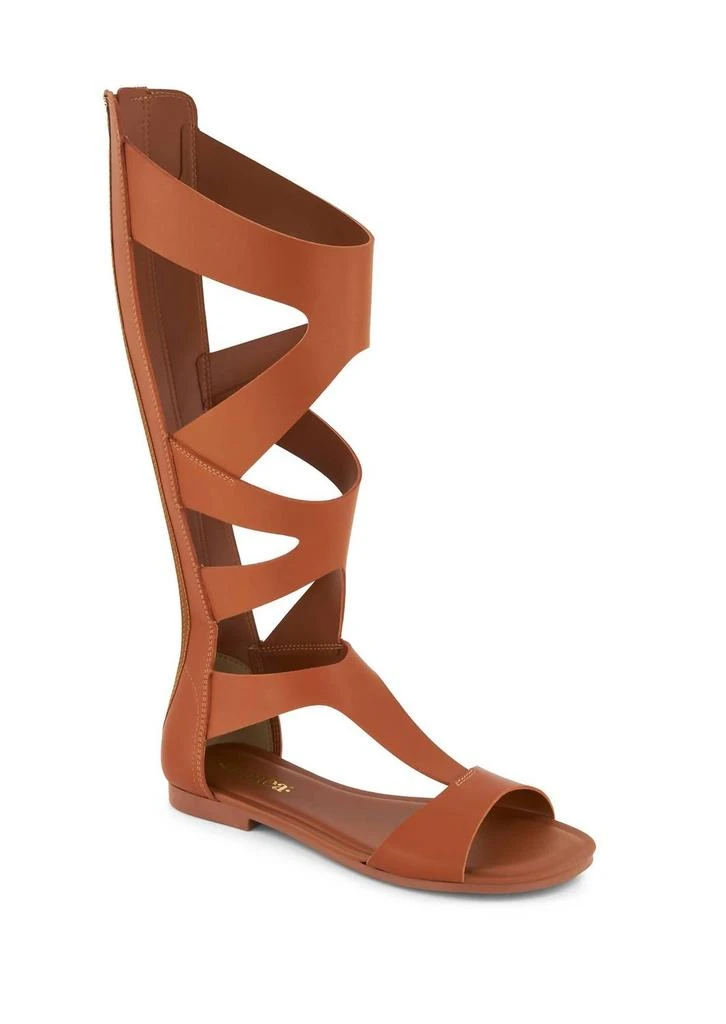 Andrea Women's Tall Gladiator Sandals With Back Zipper In Brown 1