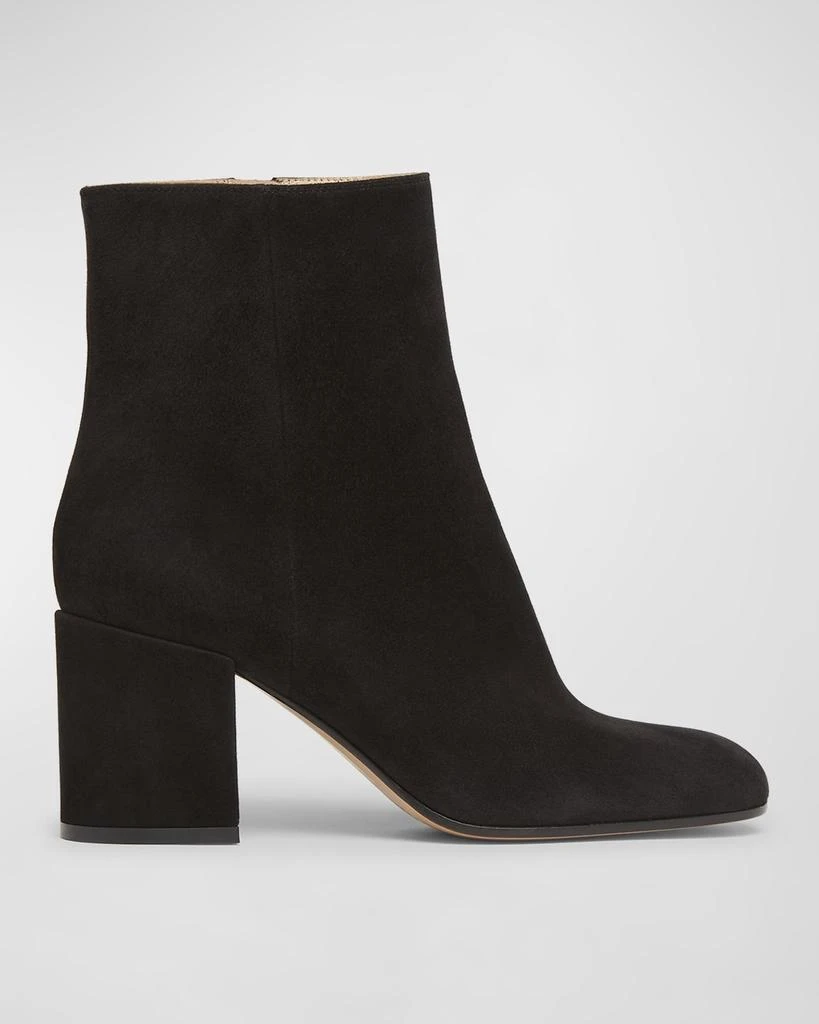 Gianvito Rossi Joelle Suede Block-Heel Booties 1