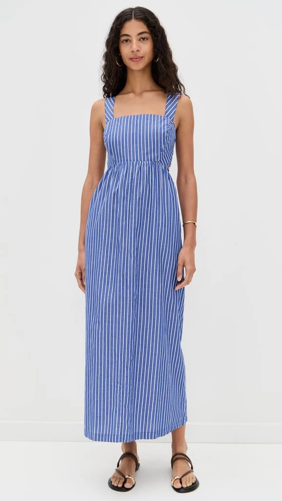 Stateside Poplin Stripe Open Back Midi Dress 1