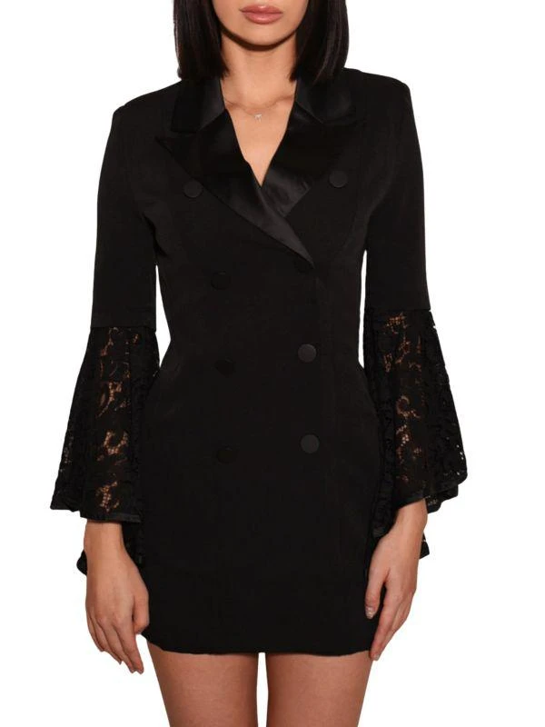 knee length dresses for ladies Torrid Lace up Panelled Blazer Dress | Disturbia main image 1