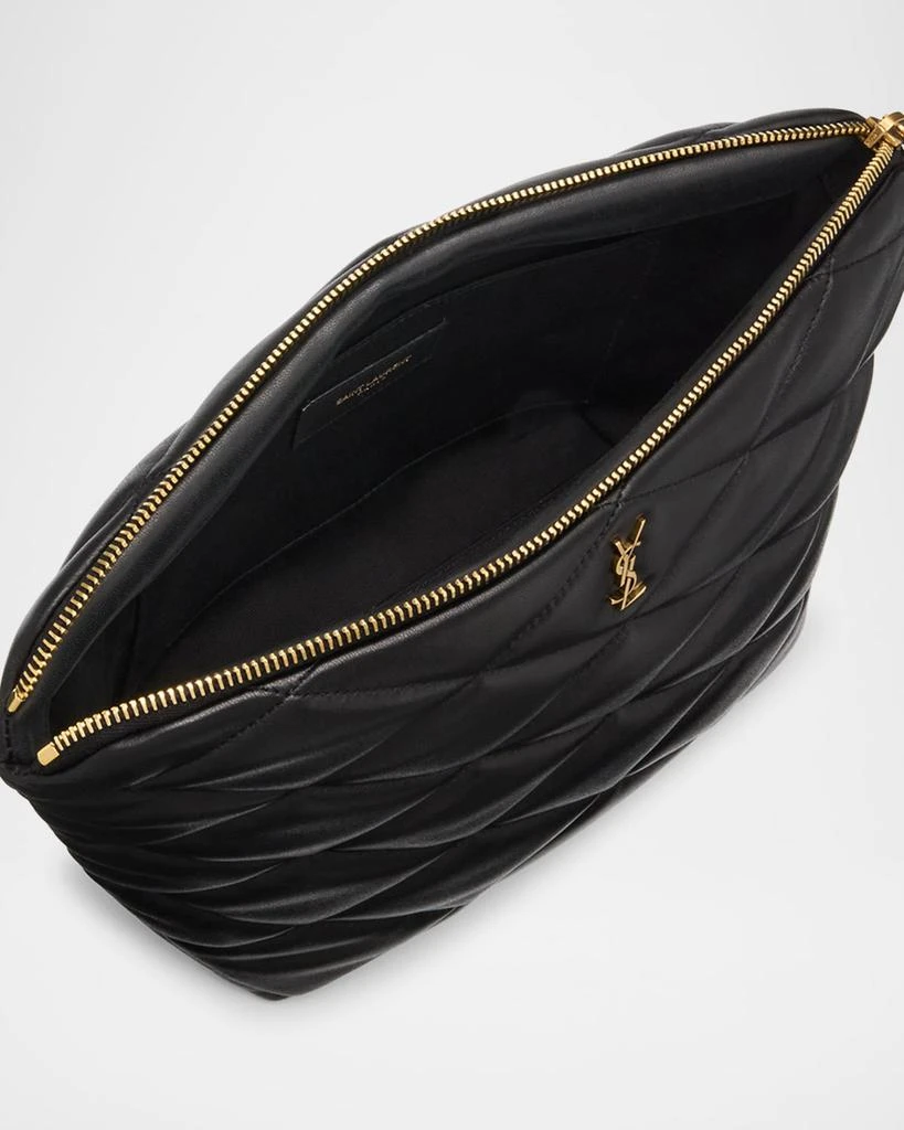 Yves Saint Laurent Sade Large YSL Cosmetic Pouch Bag in Quilted Leather 3