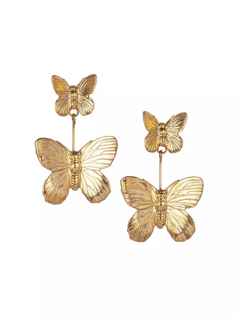 Jennifer Behr Ella 24K Gold-Plated Butterfly Drop Earrings