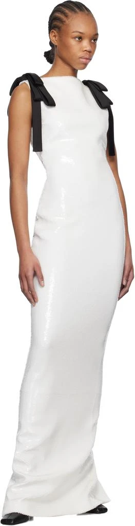 Mônot White Bows Sequins Maxi Dress 4