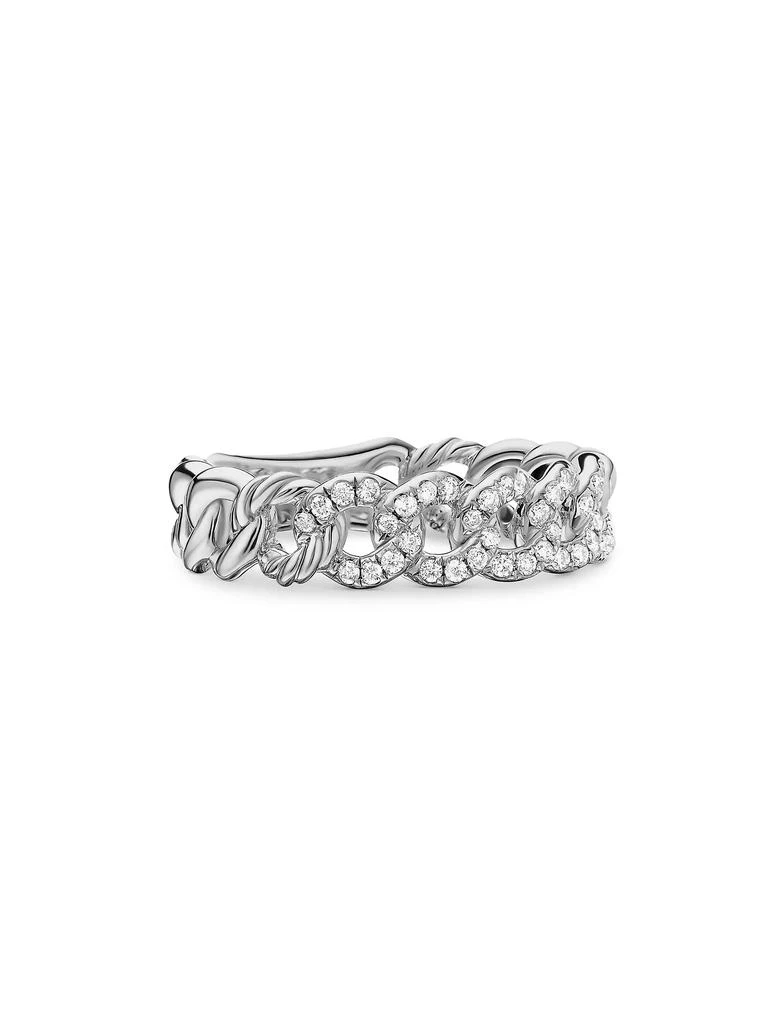David Yurman Belmont® Curb Link Band Ring with Pavé Diamonds 1