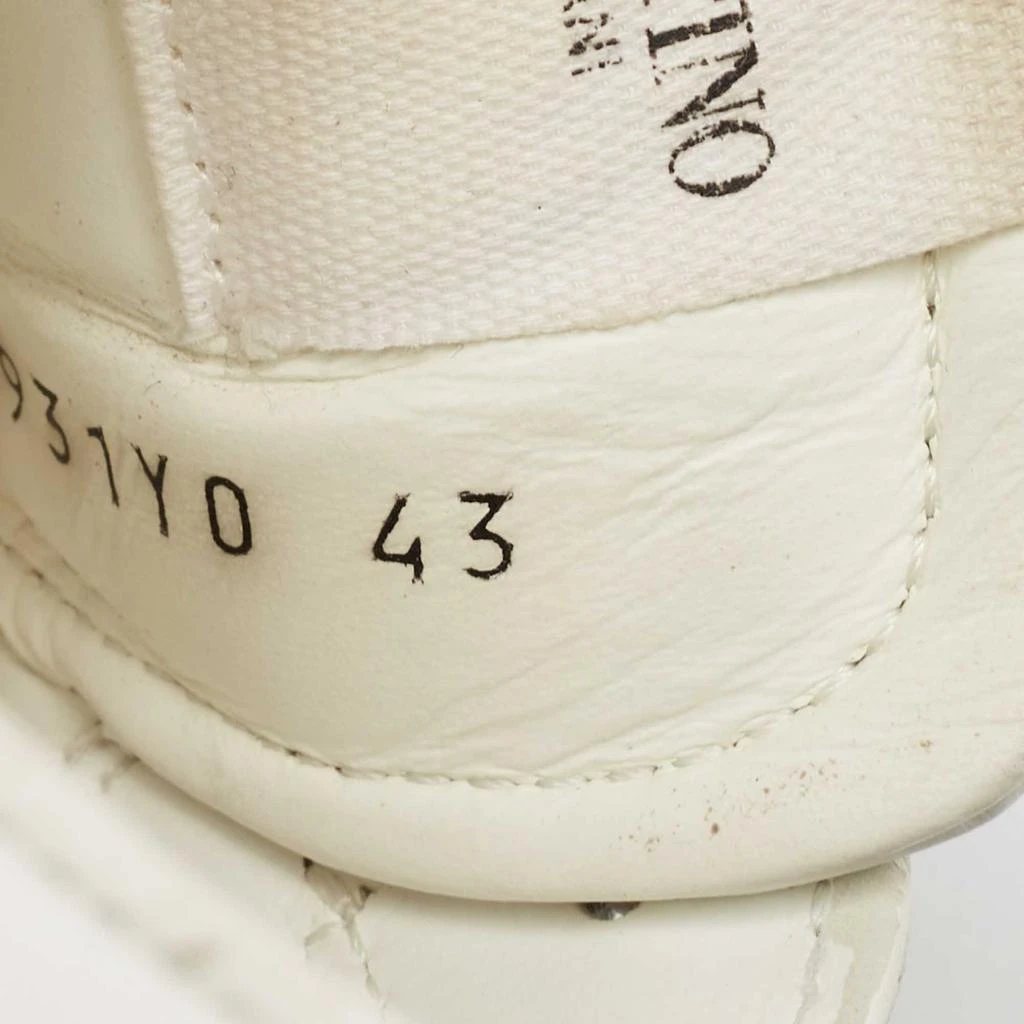 Valentino Valentino White Leather Rockstud Lace Up Sneakers Size 43 8