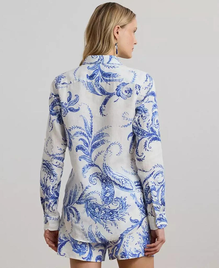 Ralph Lauren Women's Relaxed-Fit Paisley 100% Linen Shirt 2